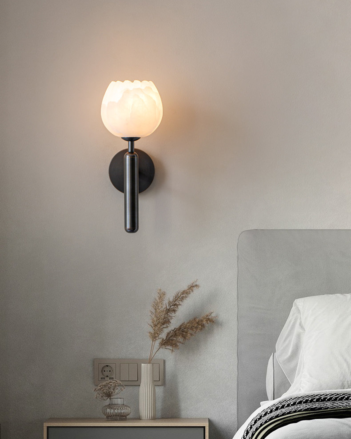 Tulip Alabaster Wall Sconce