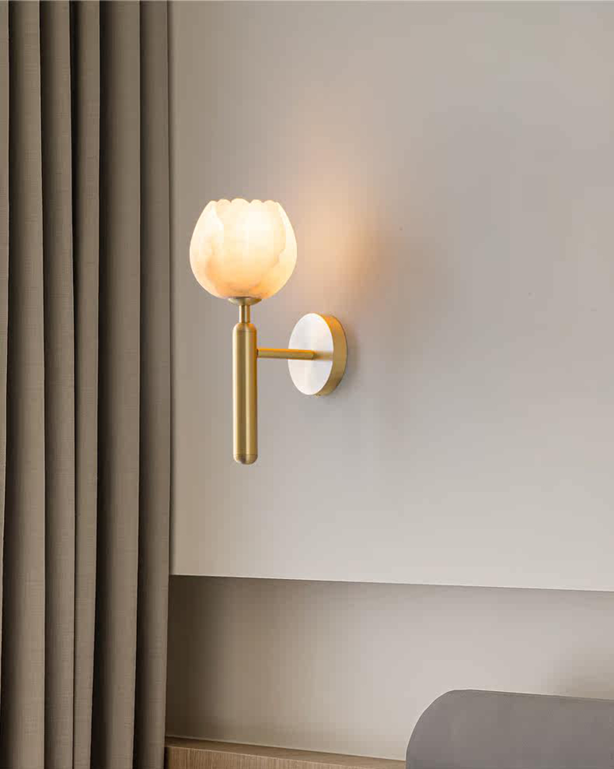 Tulip Alabaster Wall Sconce