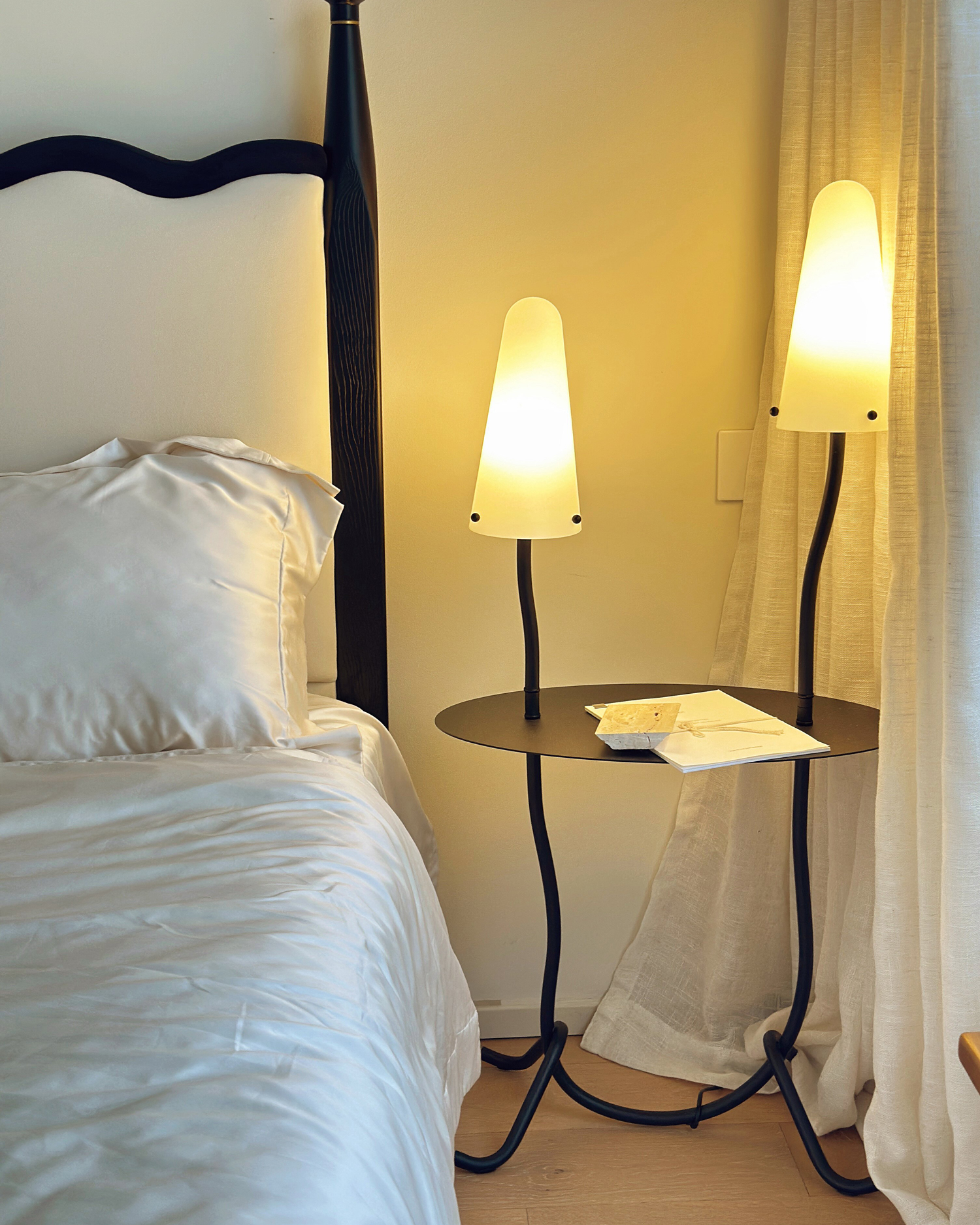 Twin Mushroom Side Table Floor Lamp