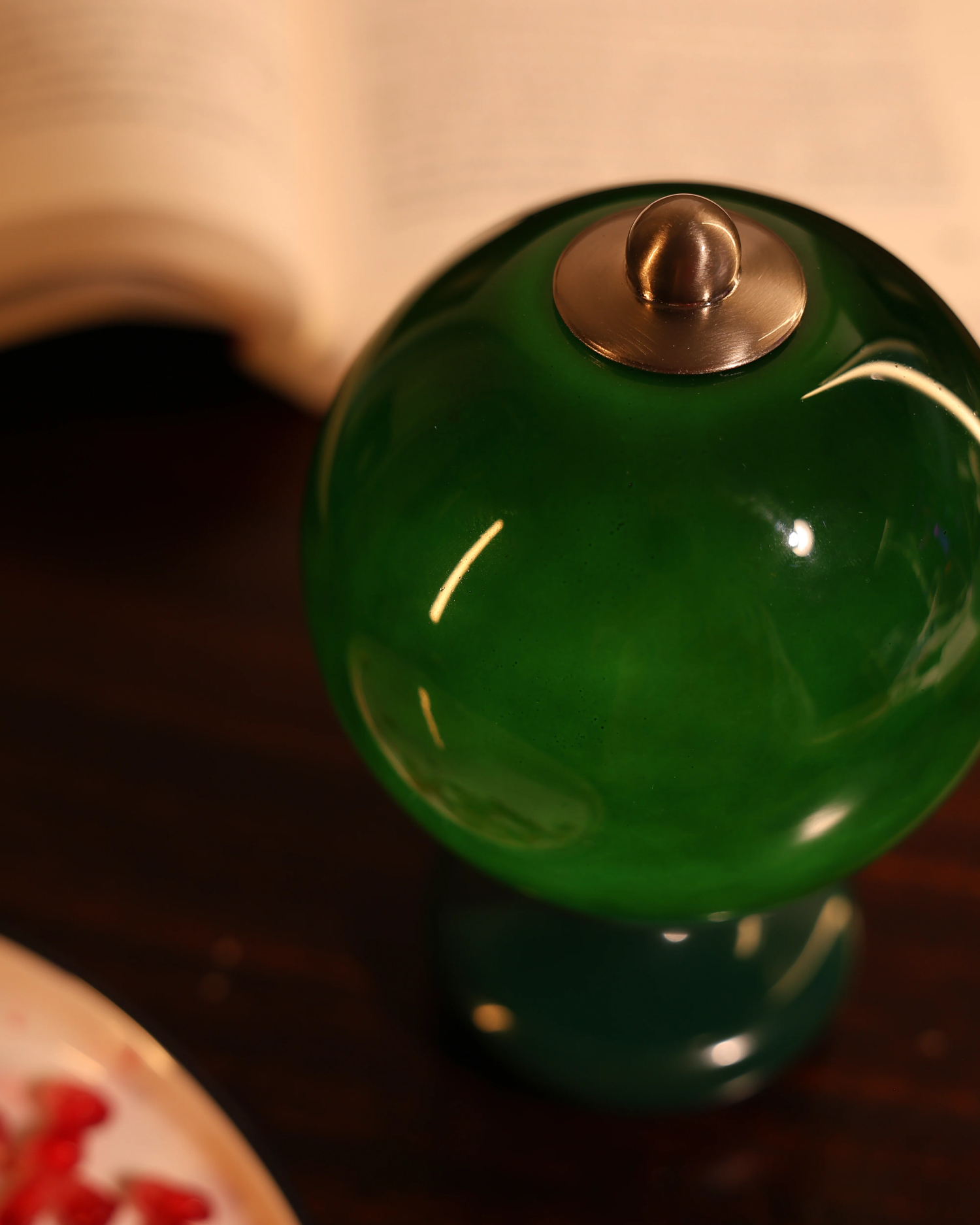 Viridian Glass Table Lamp