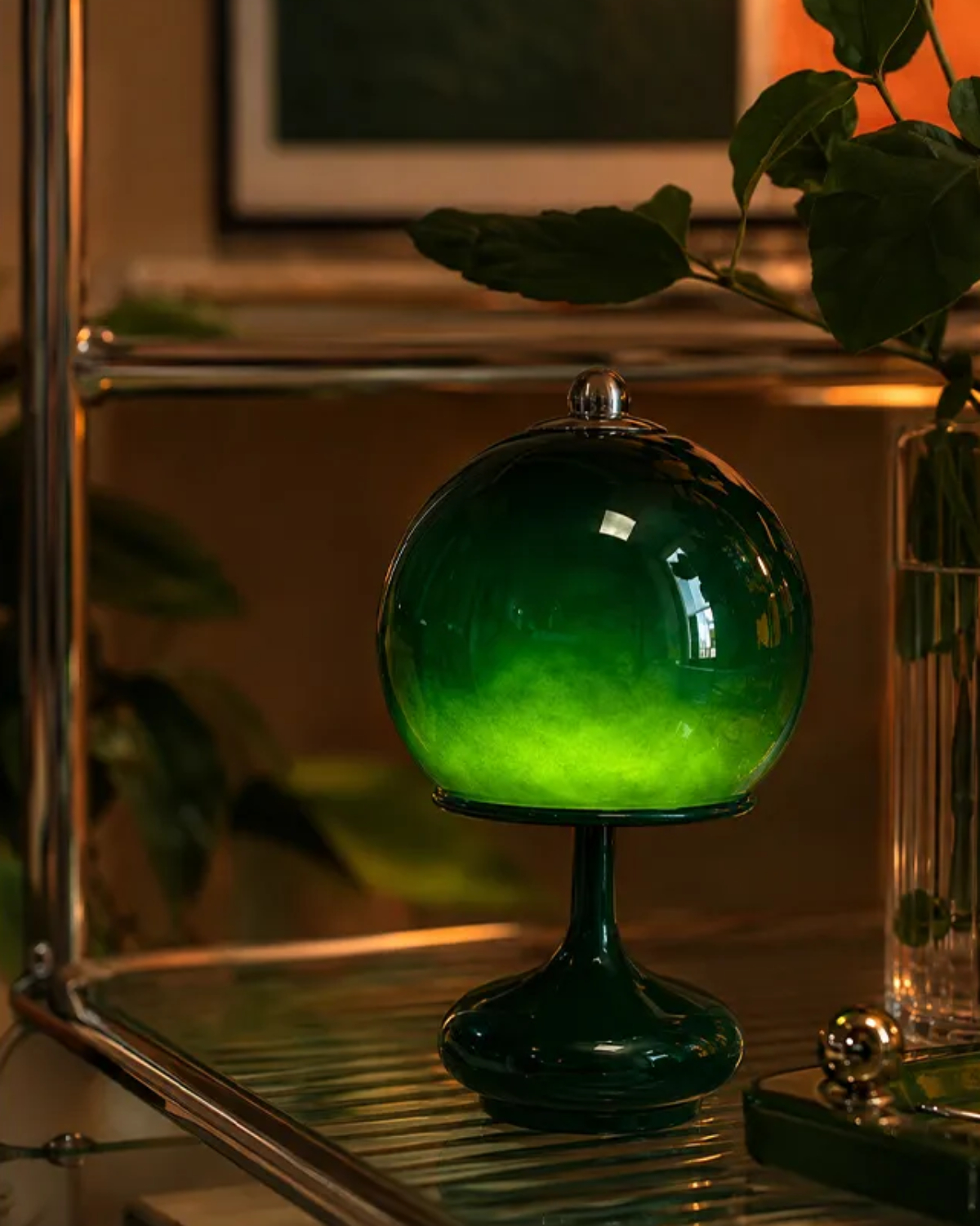Viridian Glass Table Lamp