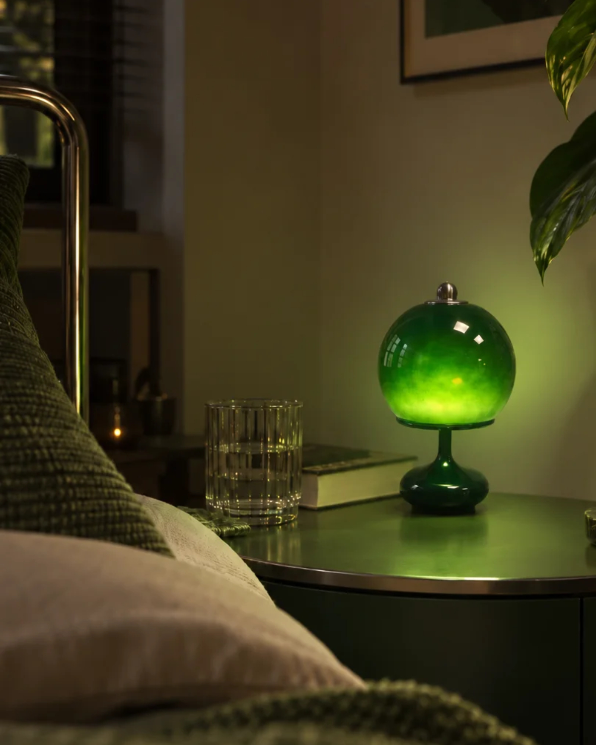 Viridian Glass Table Lamp