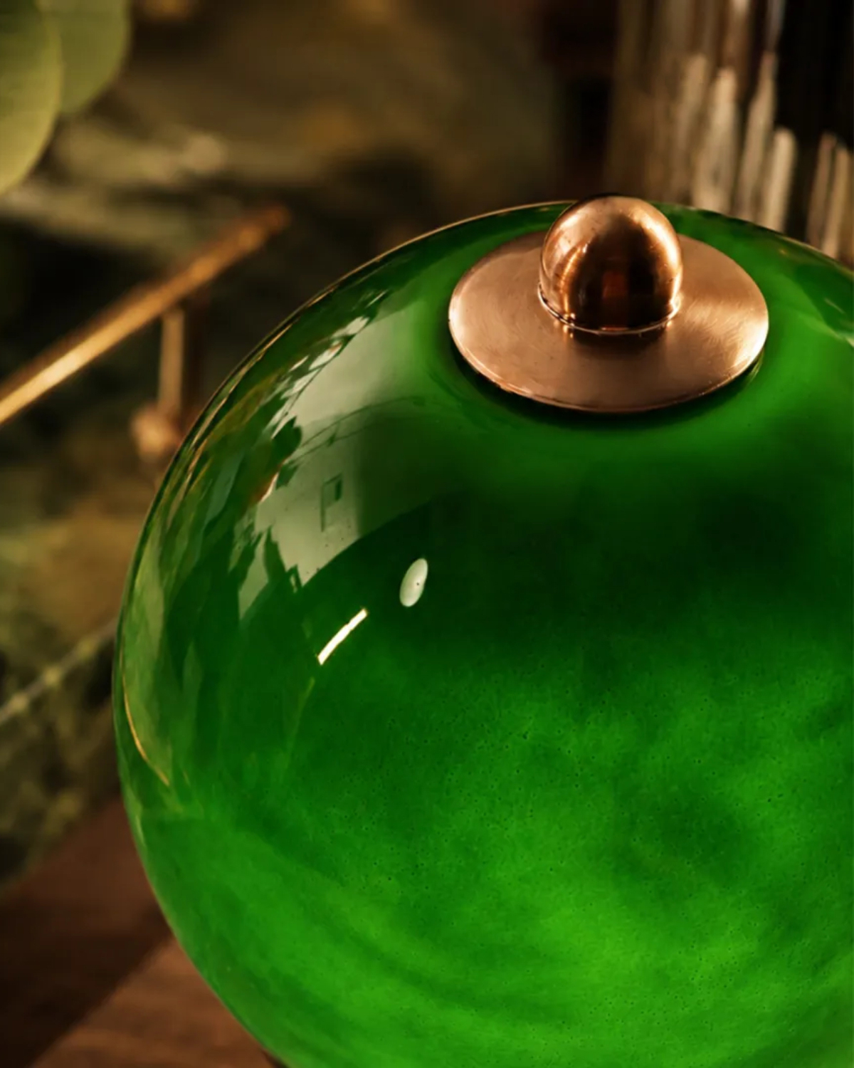 Viridian Glass Table Lamp
