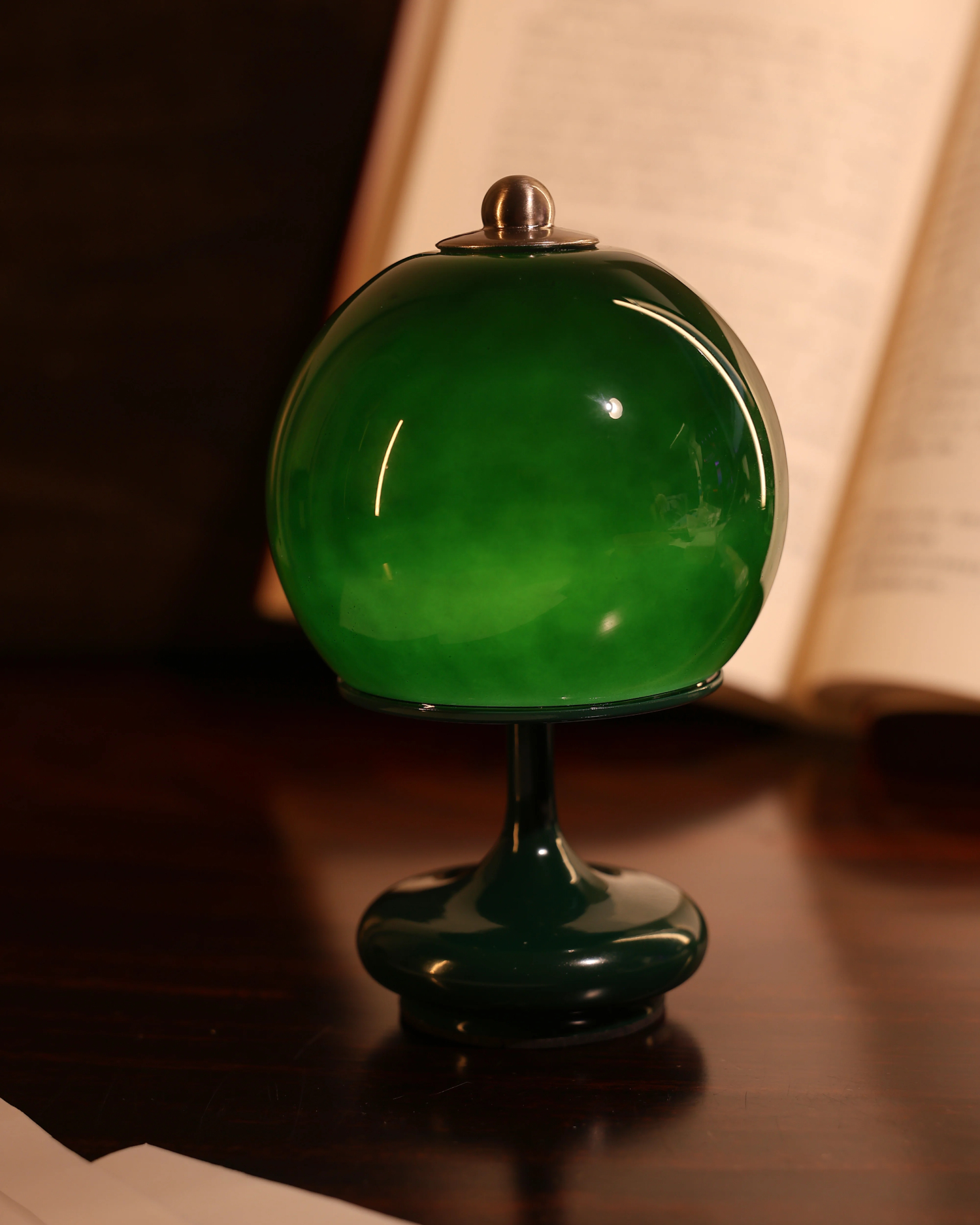 Viridian Glass Table Lamp