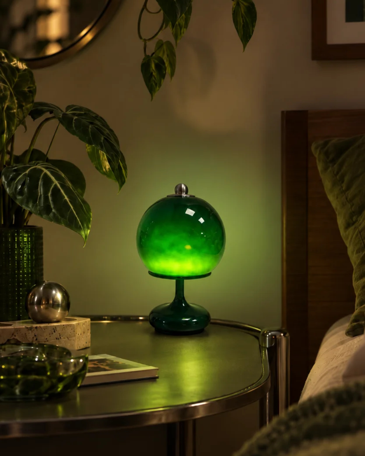 Viridian Glass Table Lamp
