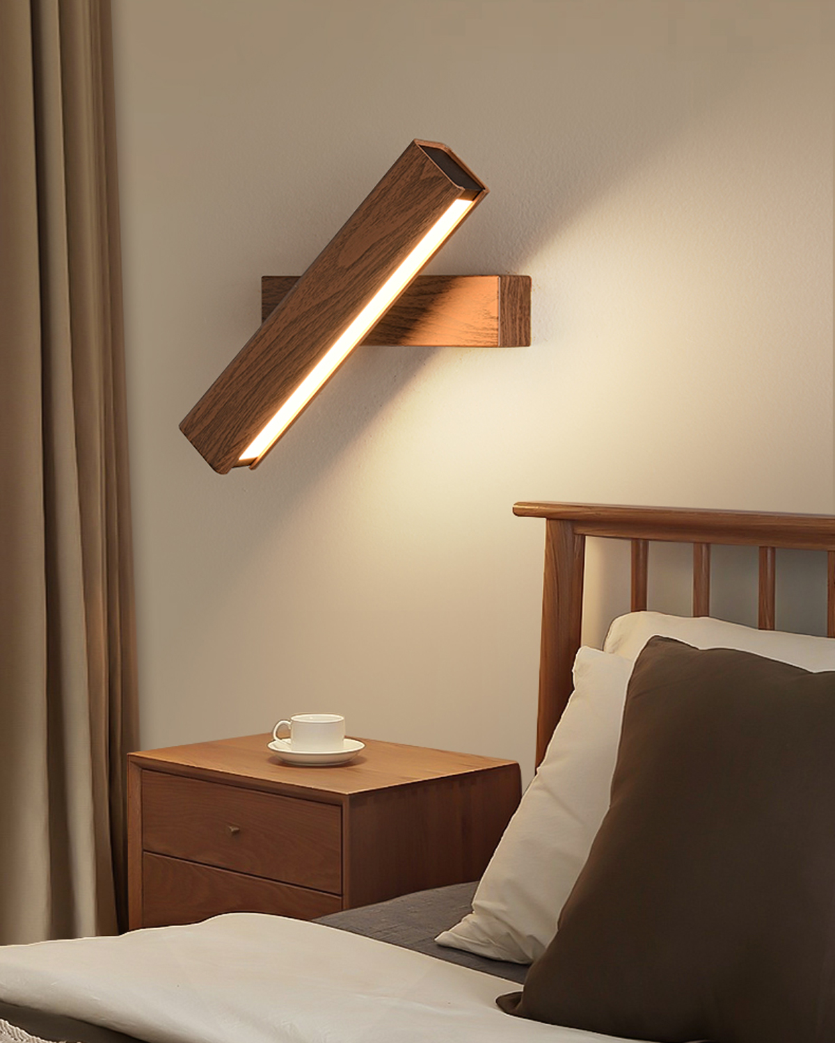 Walnut Angle LED Wall Lamp