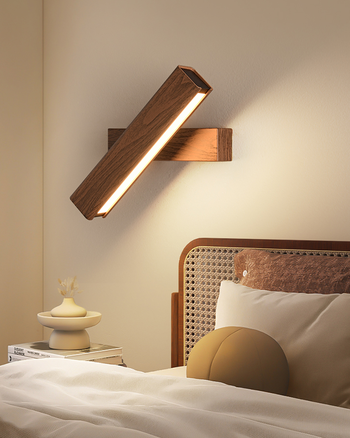 Walnut Angle LED Wall Lamp