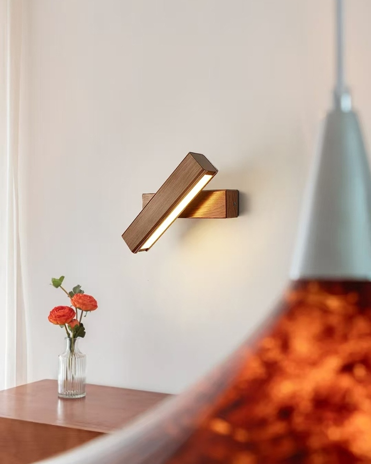 Walnut Angle LED Wall Lamp