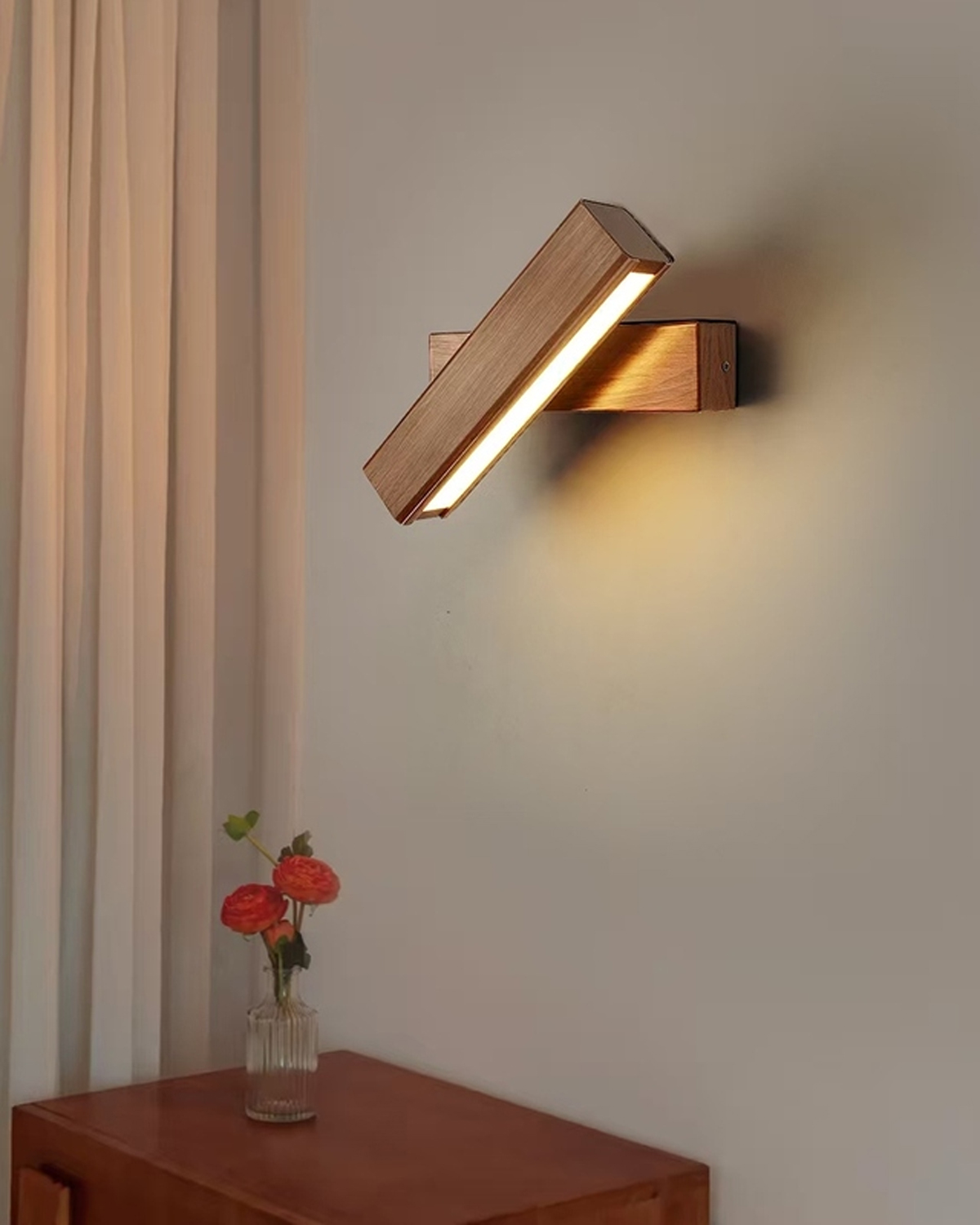 Walnut Angle LED Wall Lamp