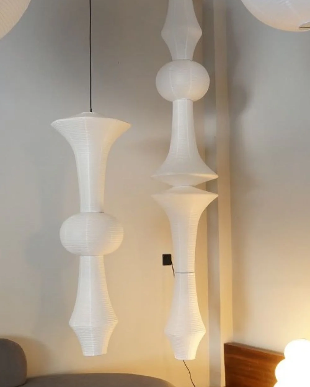 Washi Paper E Pendant Swag Light