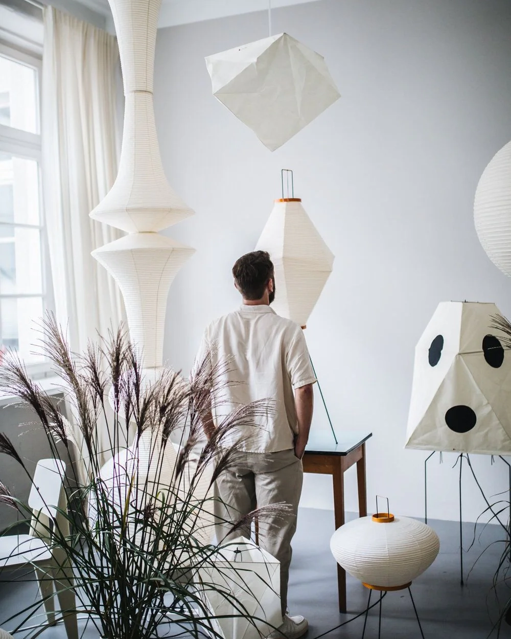 Washi Paper E Pendant Swag Light