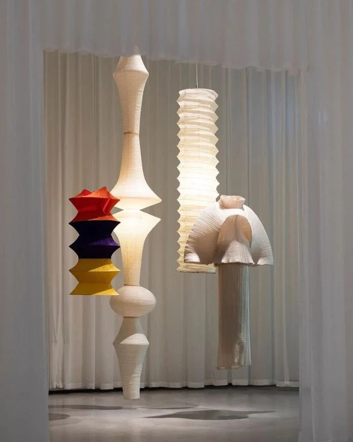 Washi Paper E Pendant Swag Light