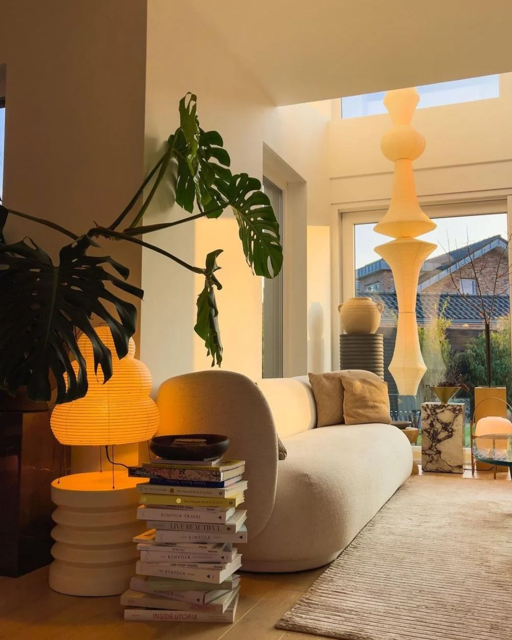 Washi Paper E Pendant Swag Light