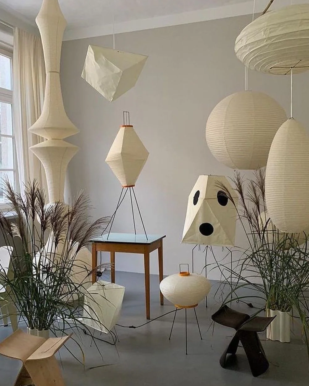 Washi Paper E Pendant Swag Light