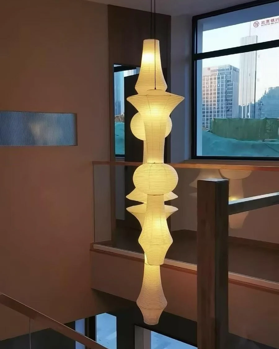 Washi Paper E Pendant Swag Light