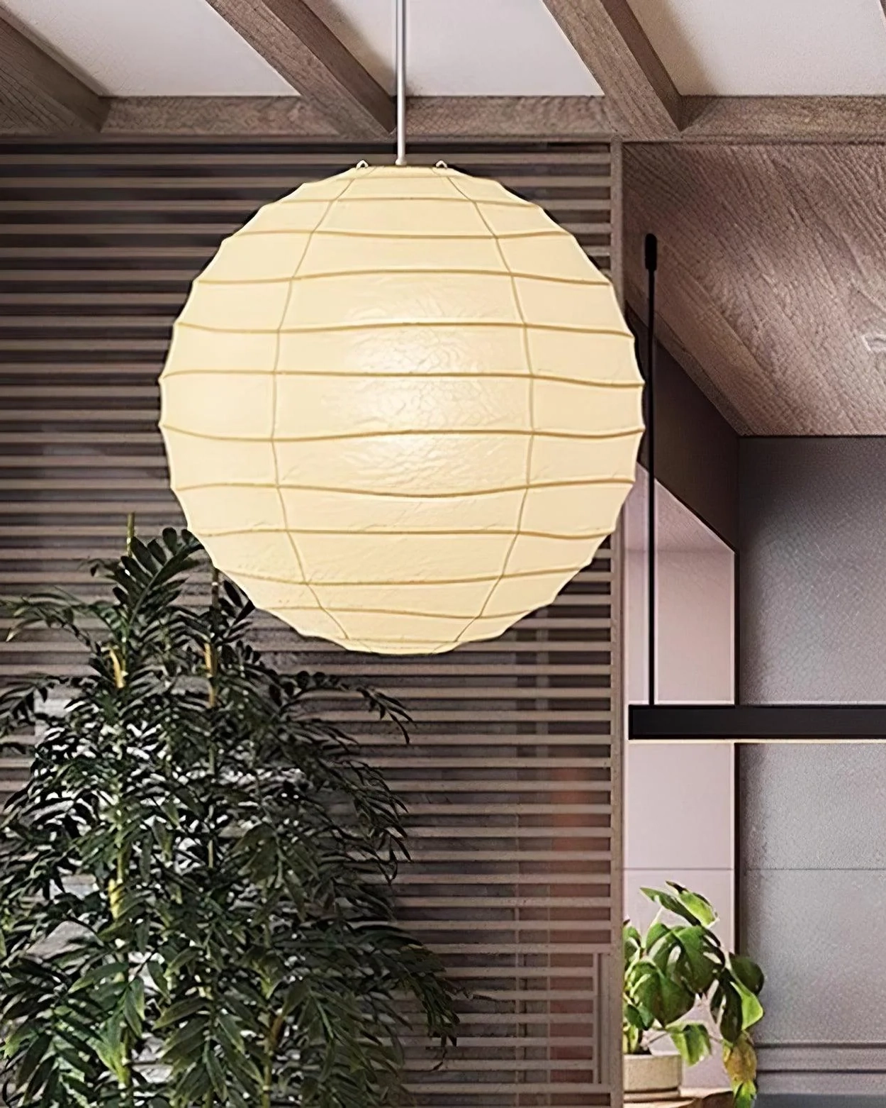 Washi Paper Pendant Swag Lamp