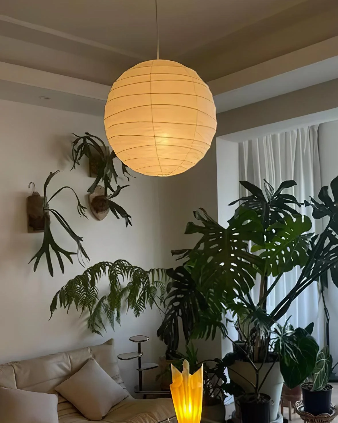 Washi Paper Pendant Swag Lamp