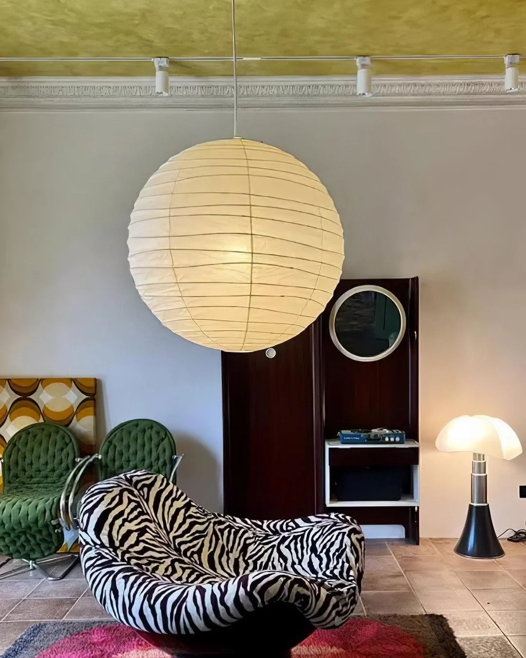 Washi Paper Pendant Swag Lamp