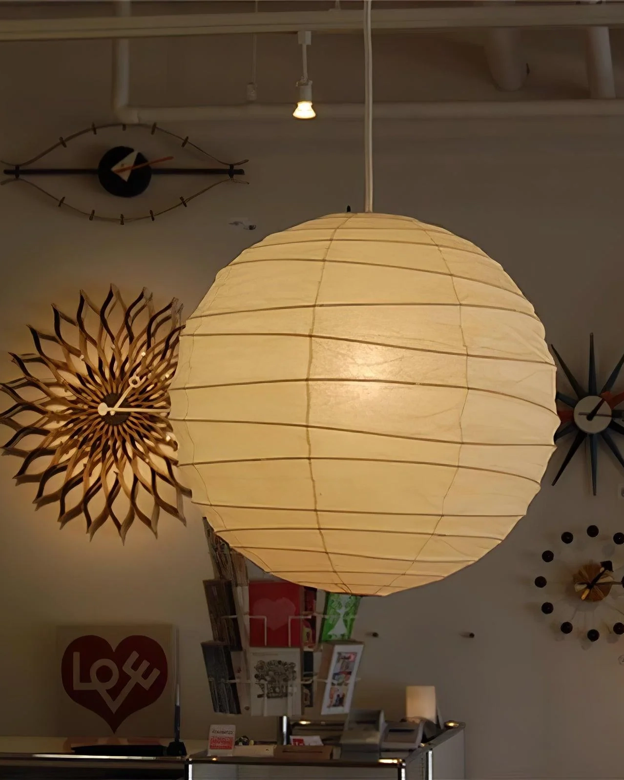 Washi Paper Pendant Swag Lamp
