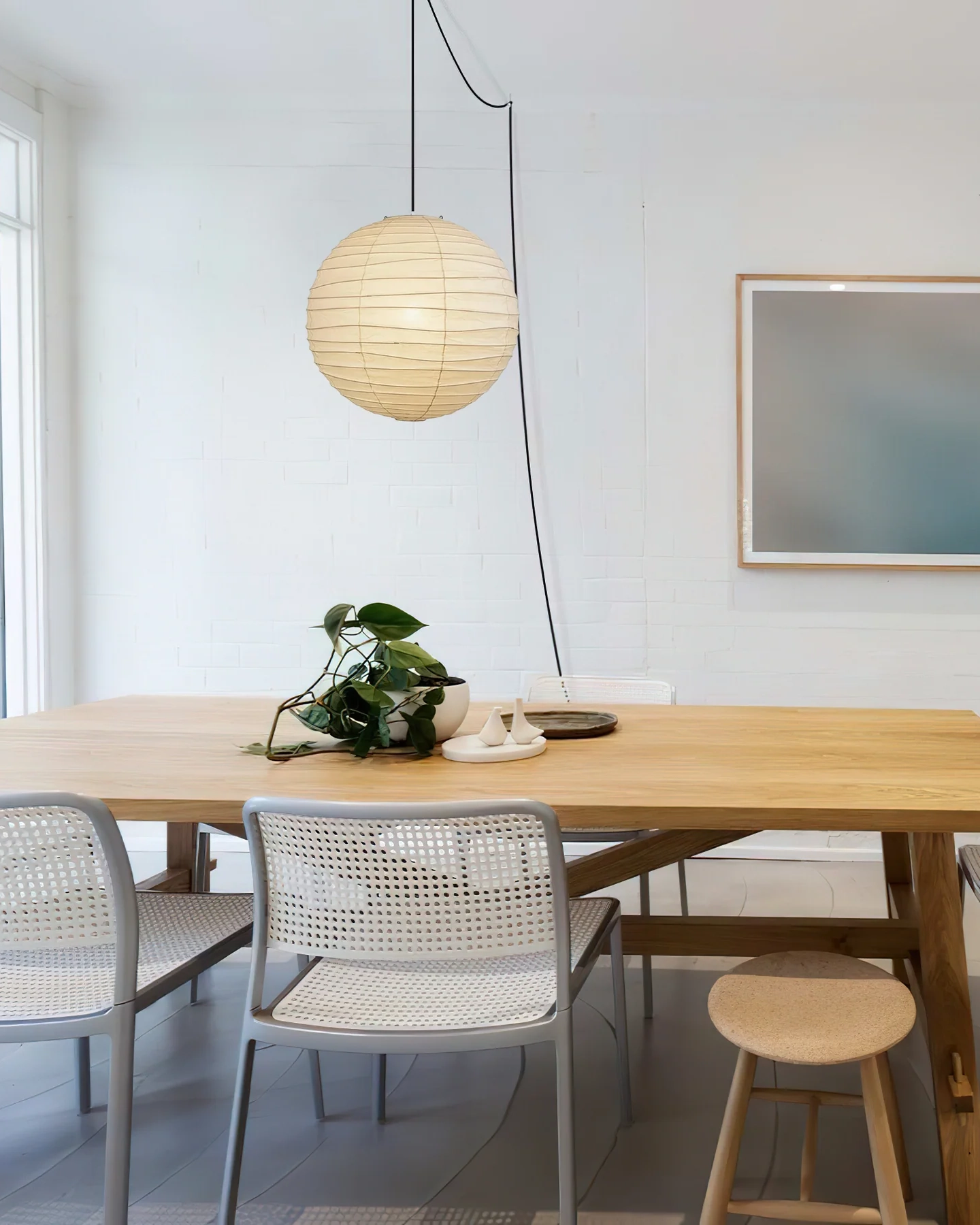 Washi Paper Pendant Swag Lamp