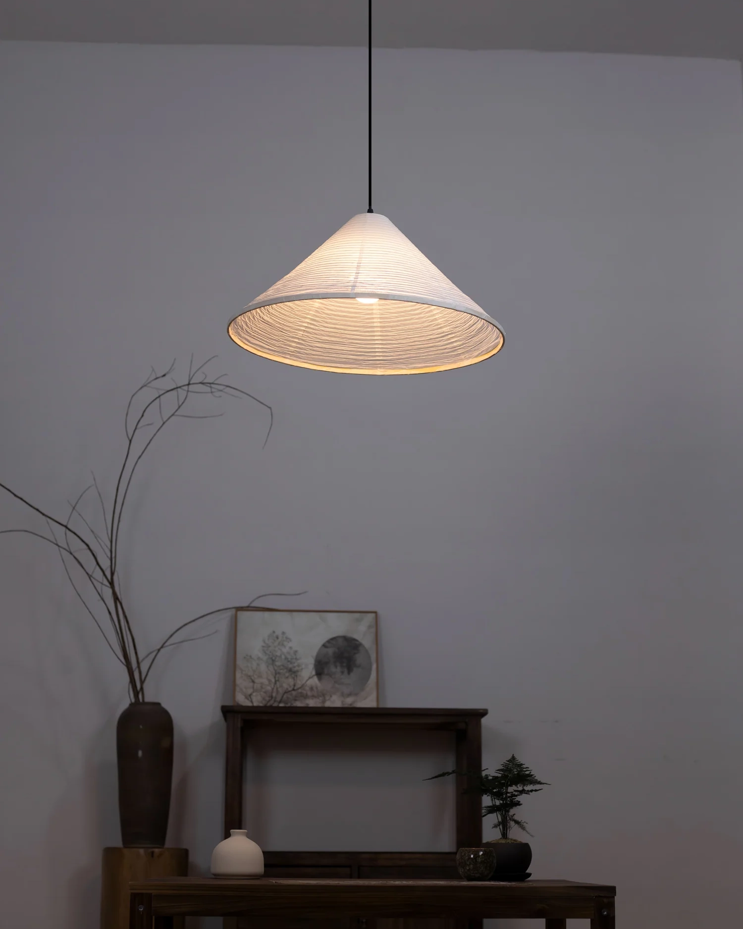 Washi Paper Pyramid Pendant Lamp