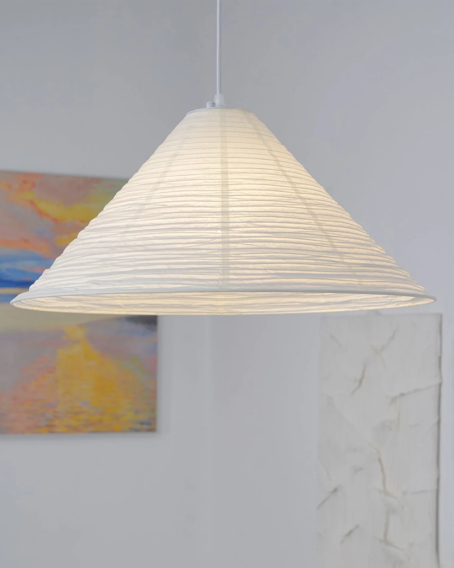 Washi Paper Pyramid Pendant Lamp
