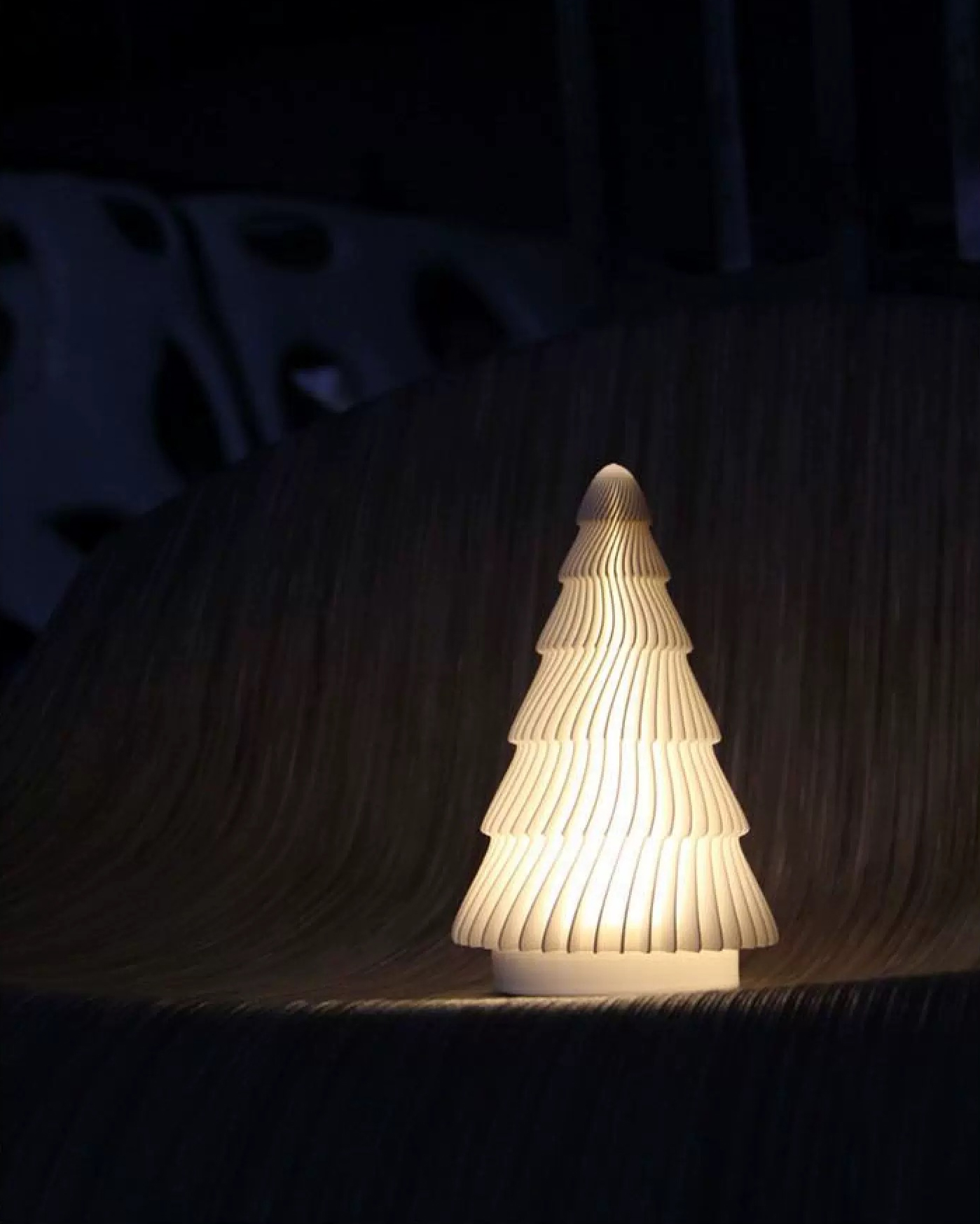 White Christmas Tree Table Lamp