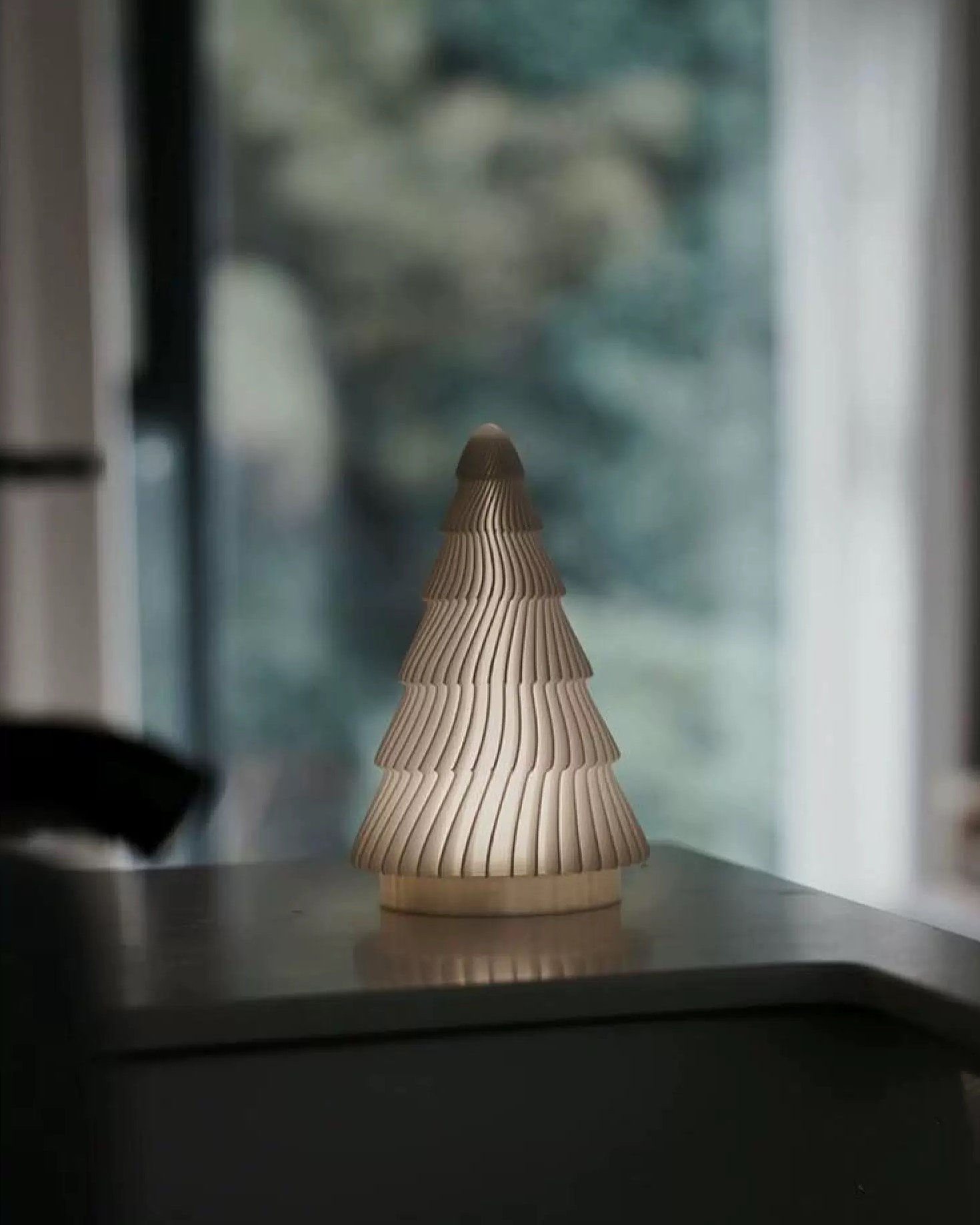 White Christmas Tree Table Lamp