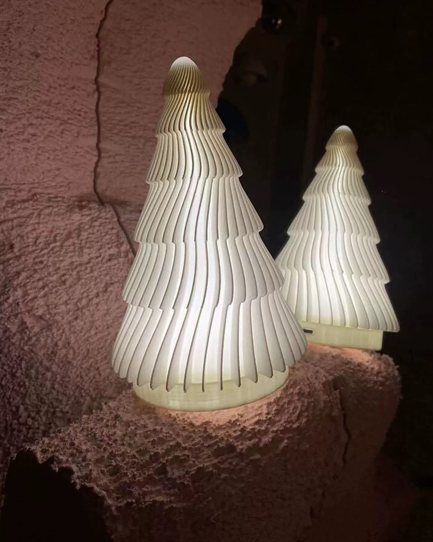 White Christmas Tree Table Lamp