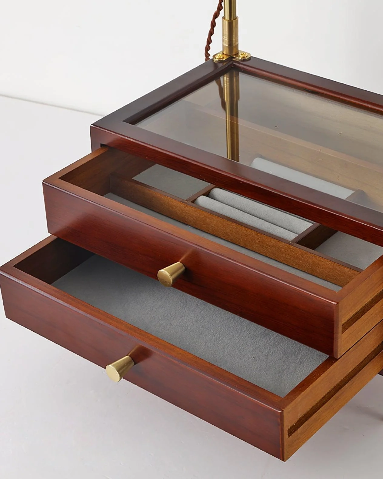 Wood Drawer Table Lamp