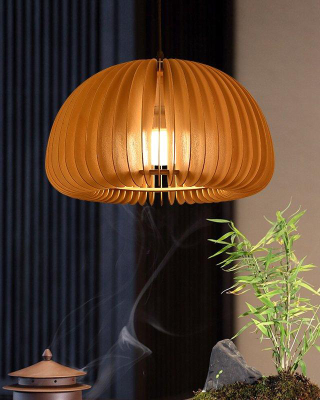 Wooden Pumpkin Pendant Lamp