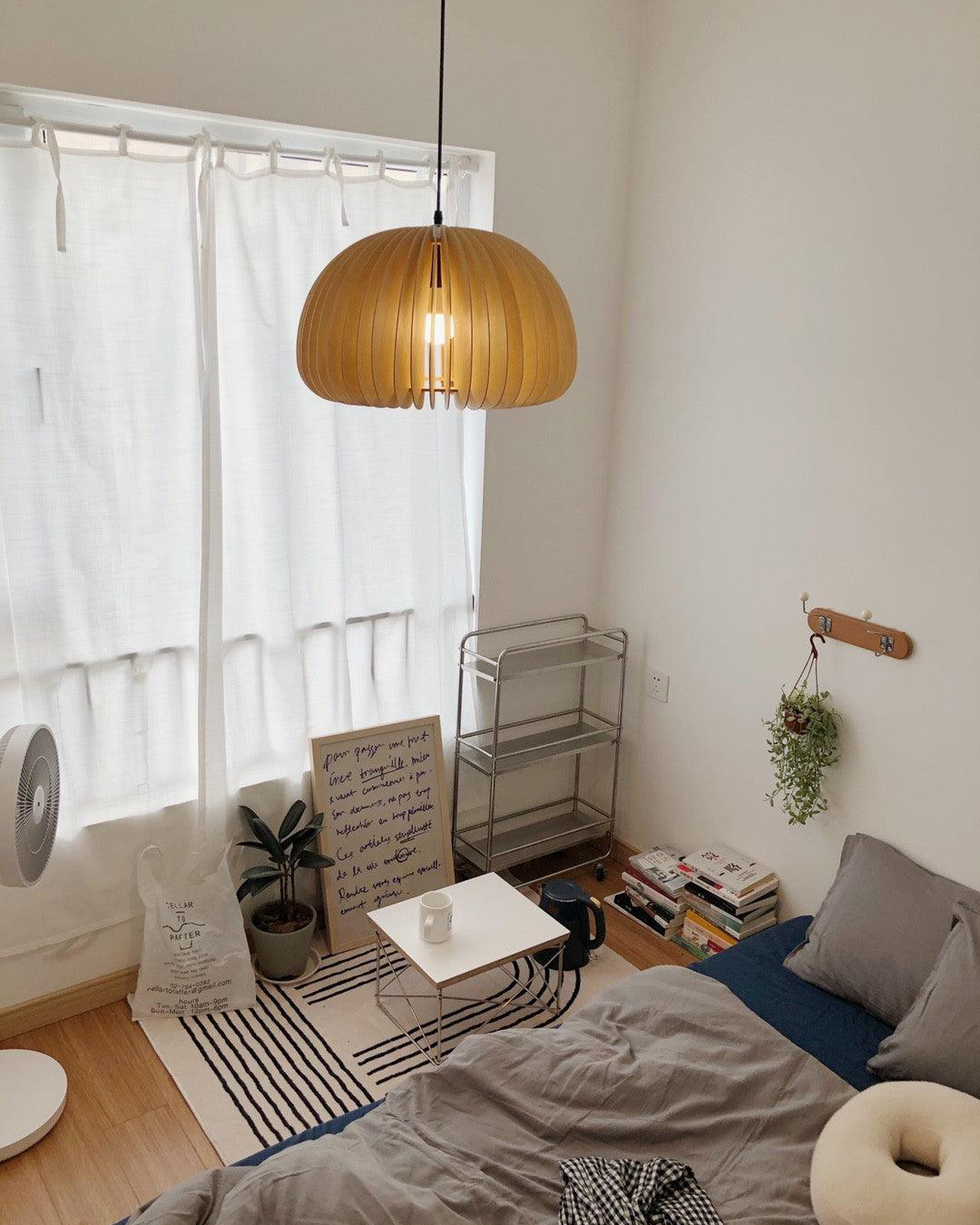 Wooden Pumpkin Pendant Lamp