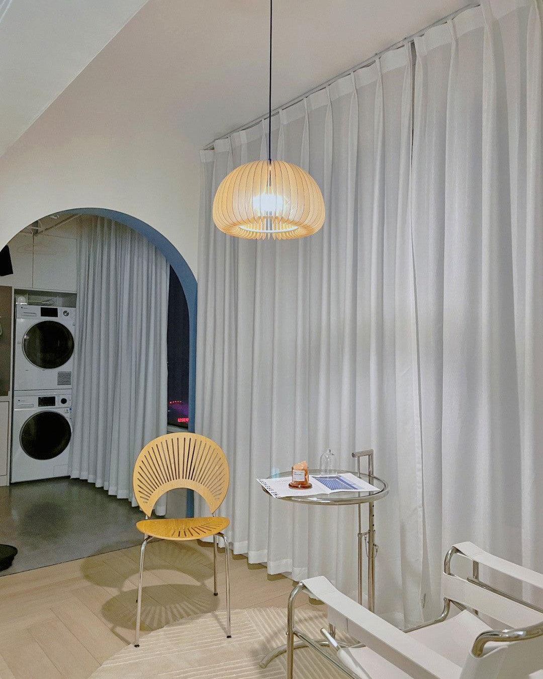 Wooden Pumpkin Pendant Lamp