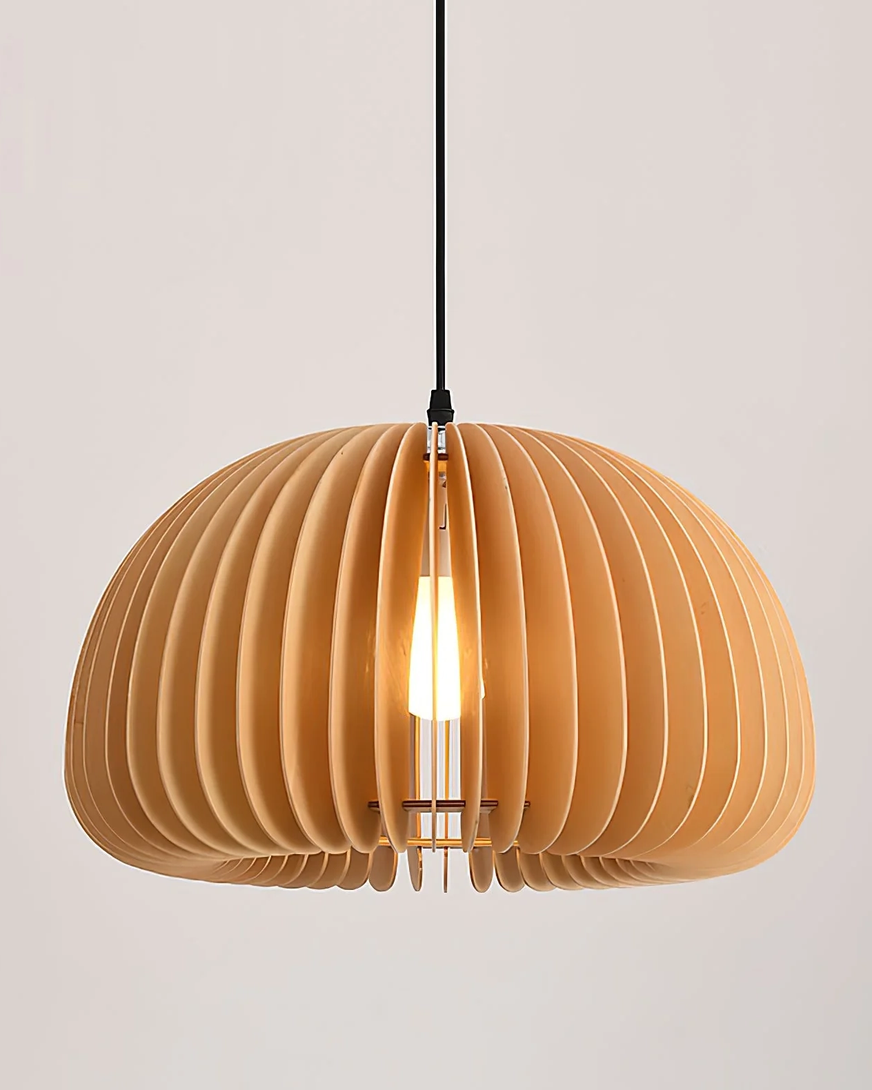 Wooden Pumpkin Pendant Lamp