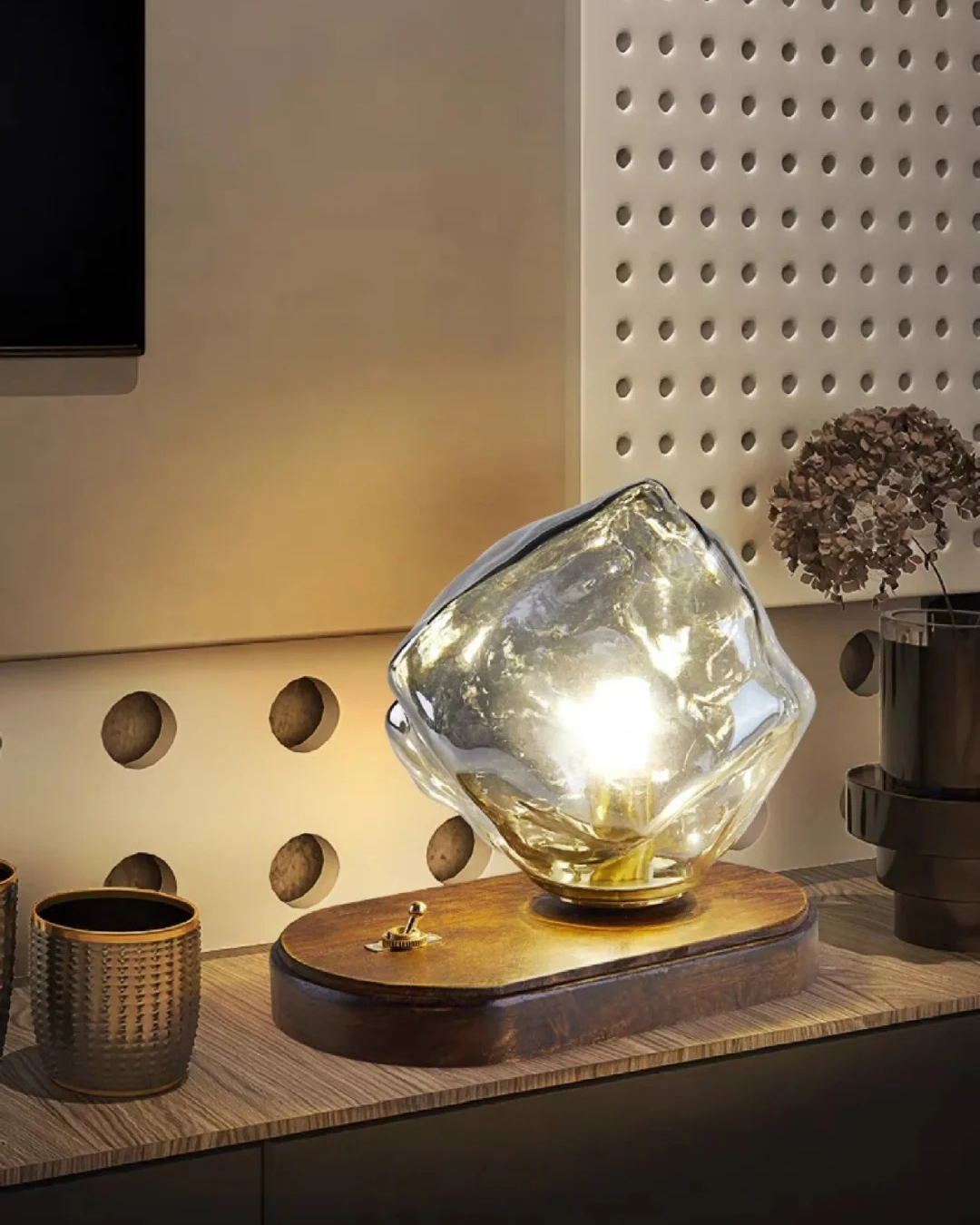 Ice Stone Glass Table Lamp