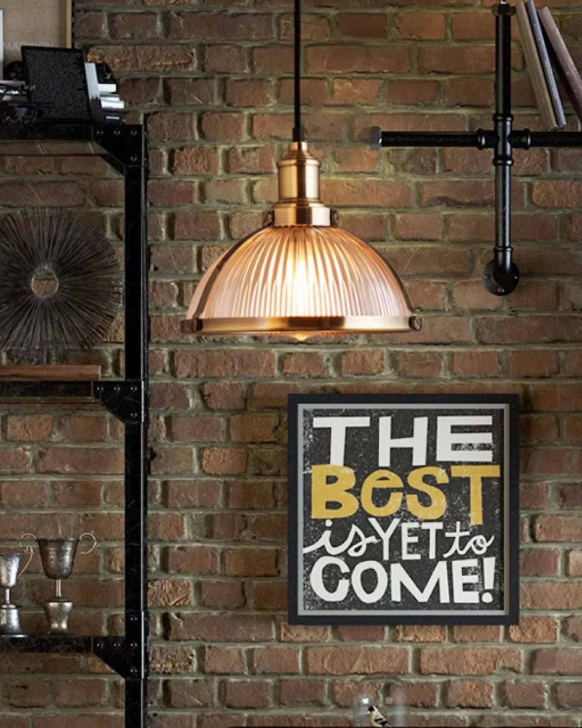 Bistro Ribbed Glass Pendant Light