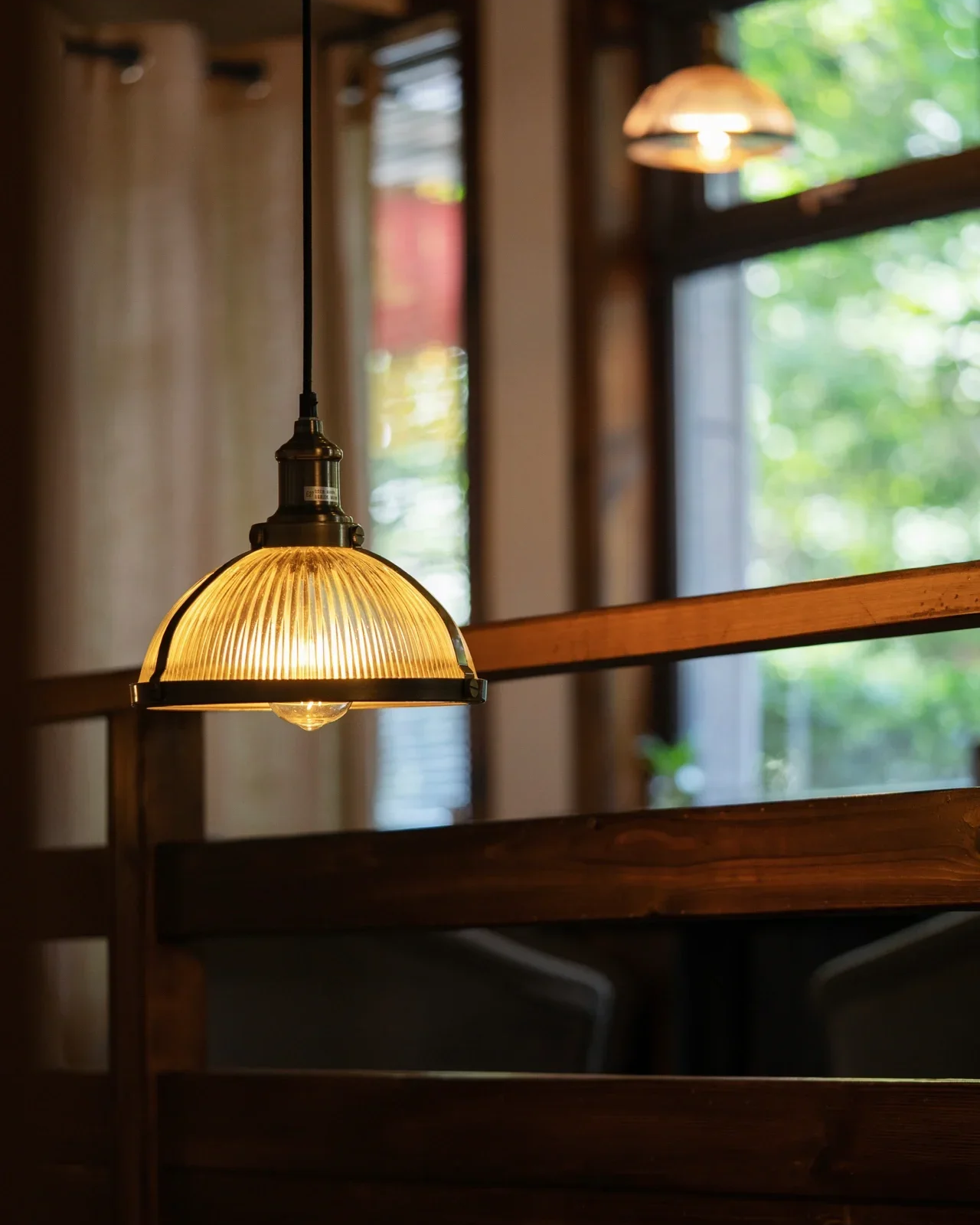 Bistro Ribbed Glass Pendant Light