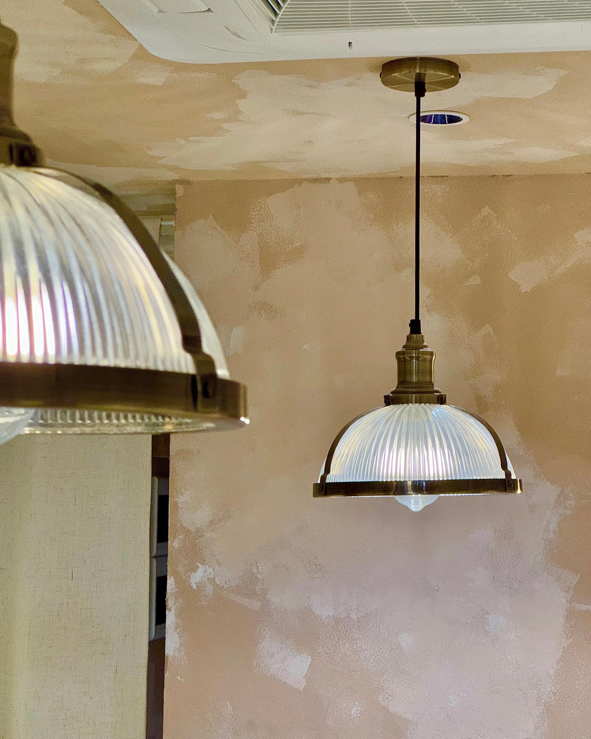 Bistro Ribbed Glass Pendant Light