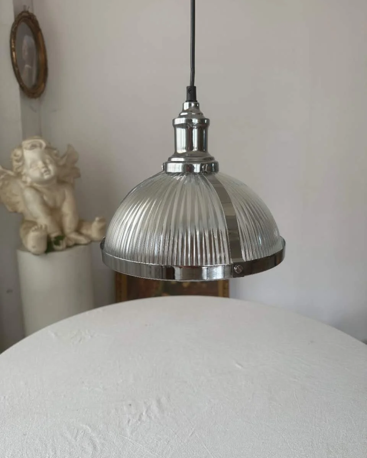 Bistro Ribbed Glass Pendant Light