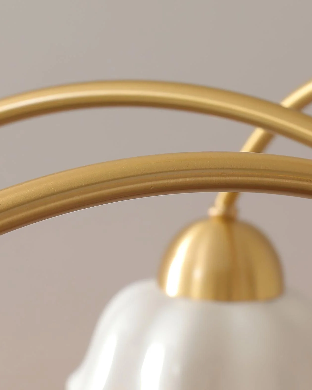 Swedish Modern Gold Chandelier