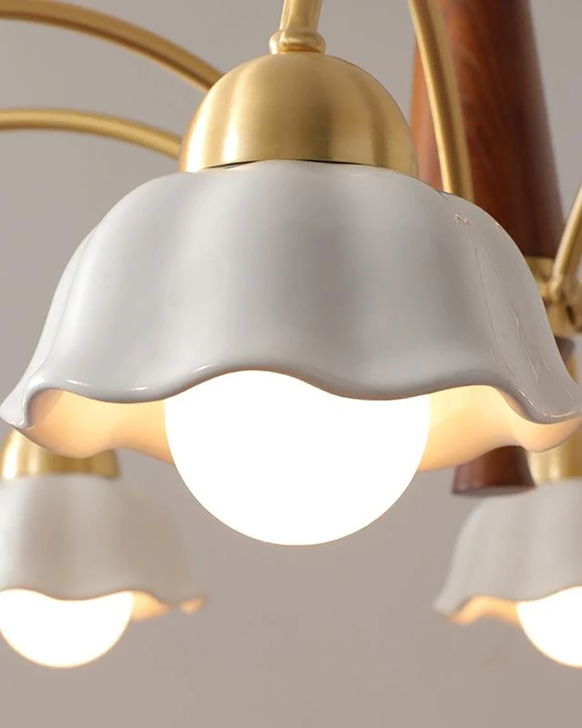 Swedish Modern Gold Chandelier