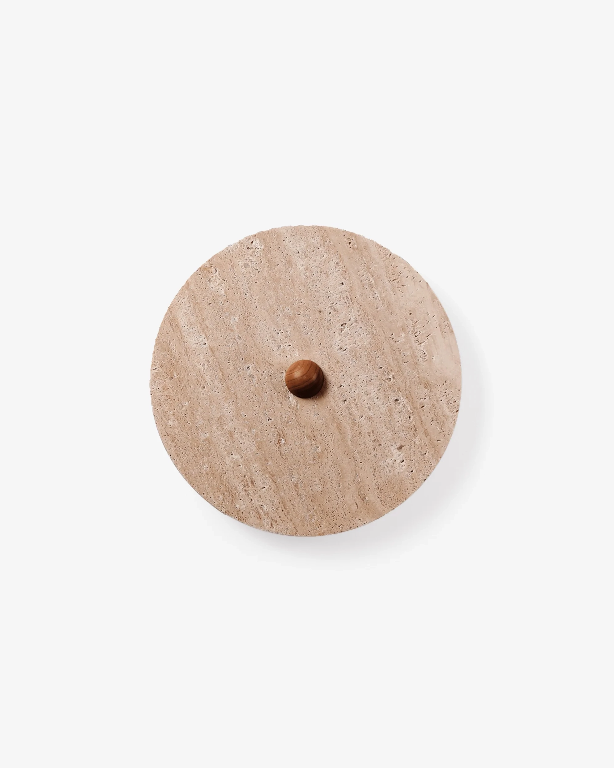 Round Travertine Disk Wall Lamp