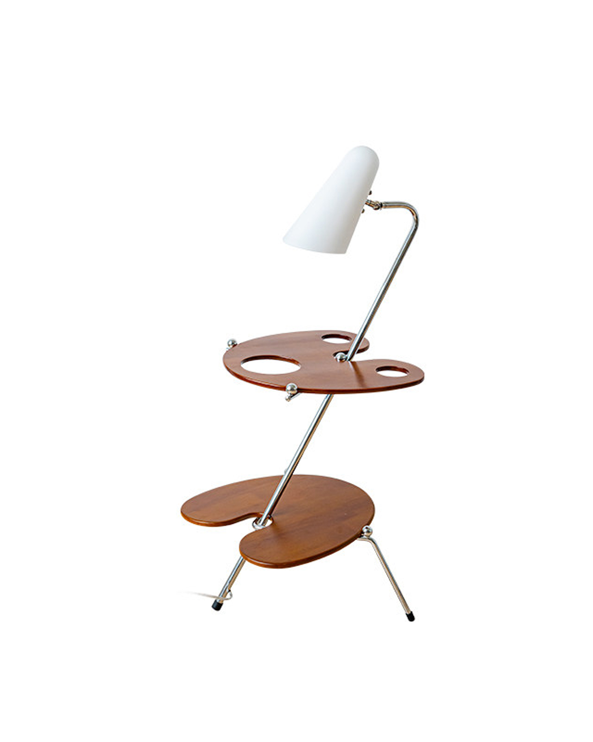 Eloi Vintage Side Table Floor Lamp - White Edition