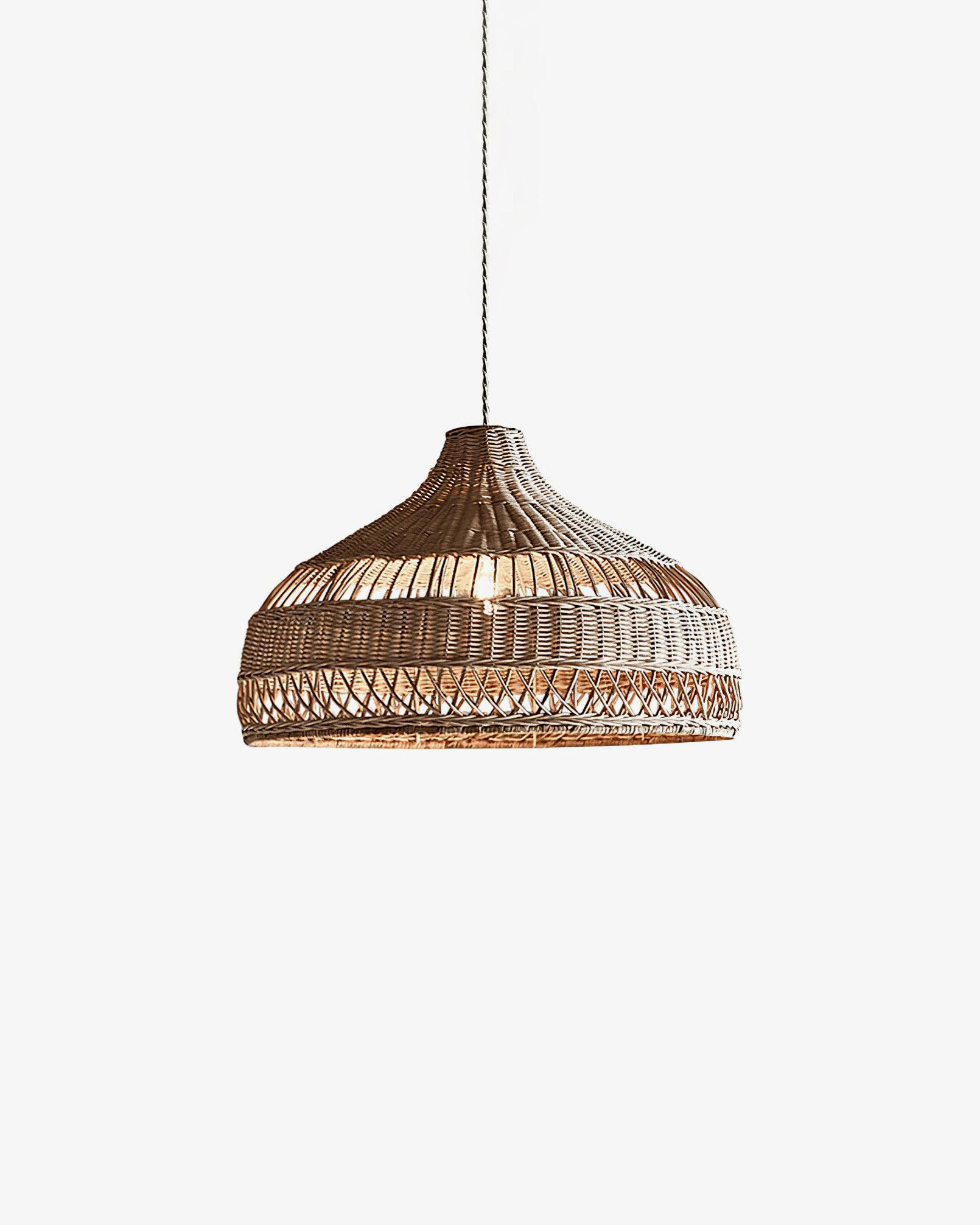 Artisanal Rattan Dome Pendant Lamp