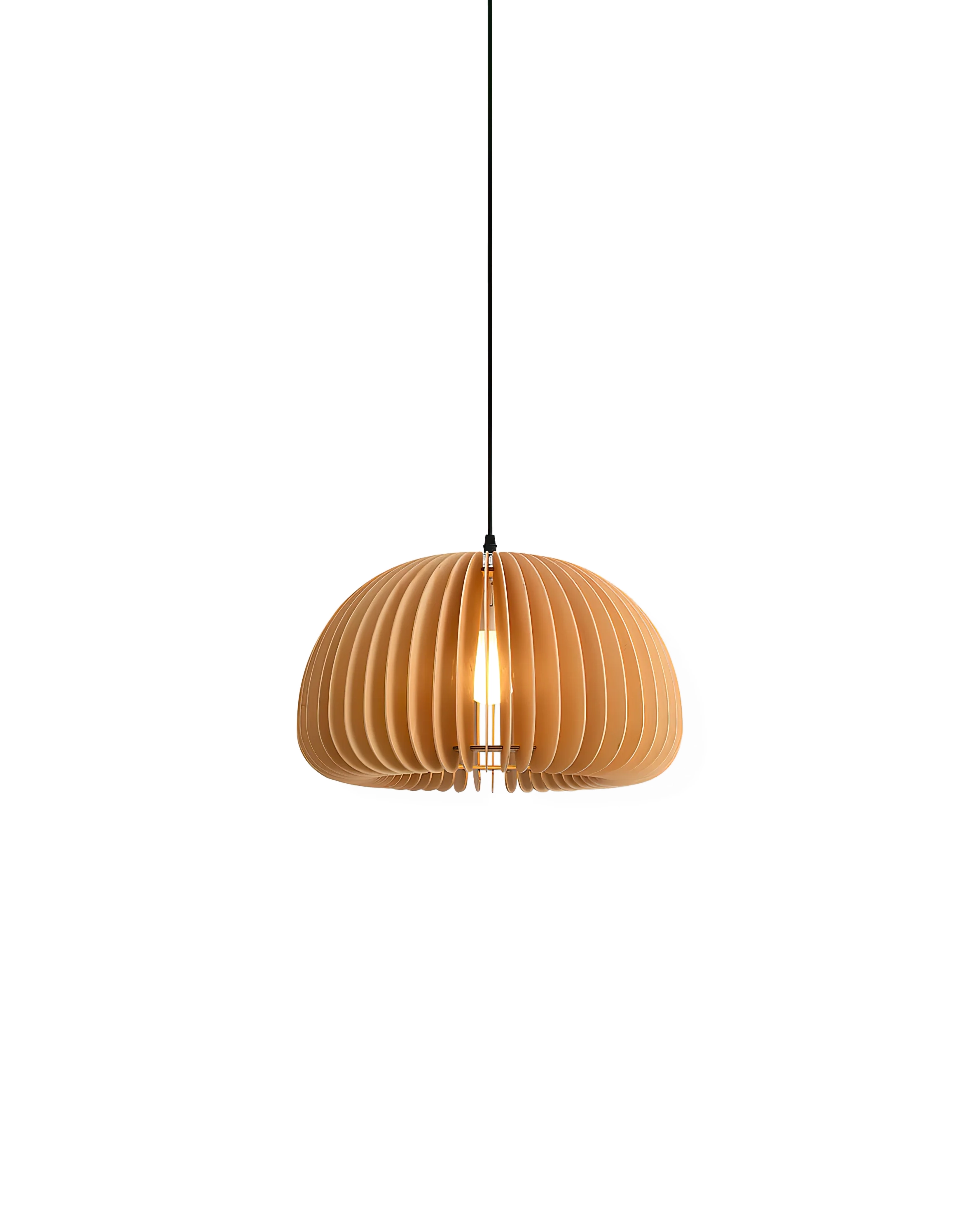 Wooden Pumpkin Pendant Lamp