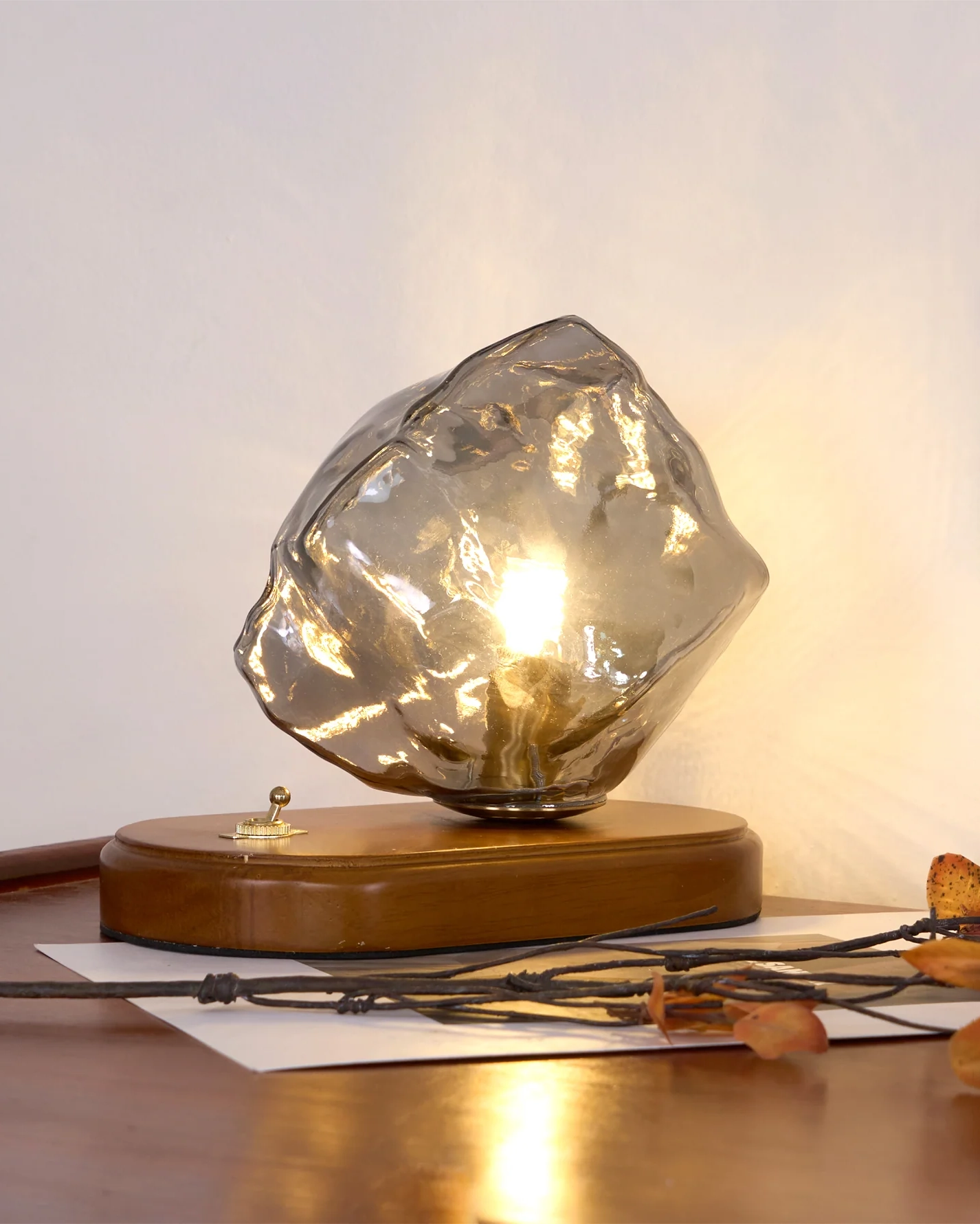 Ice Stone Glass Table Lamp