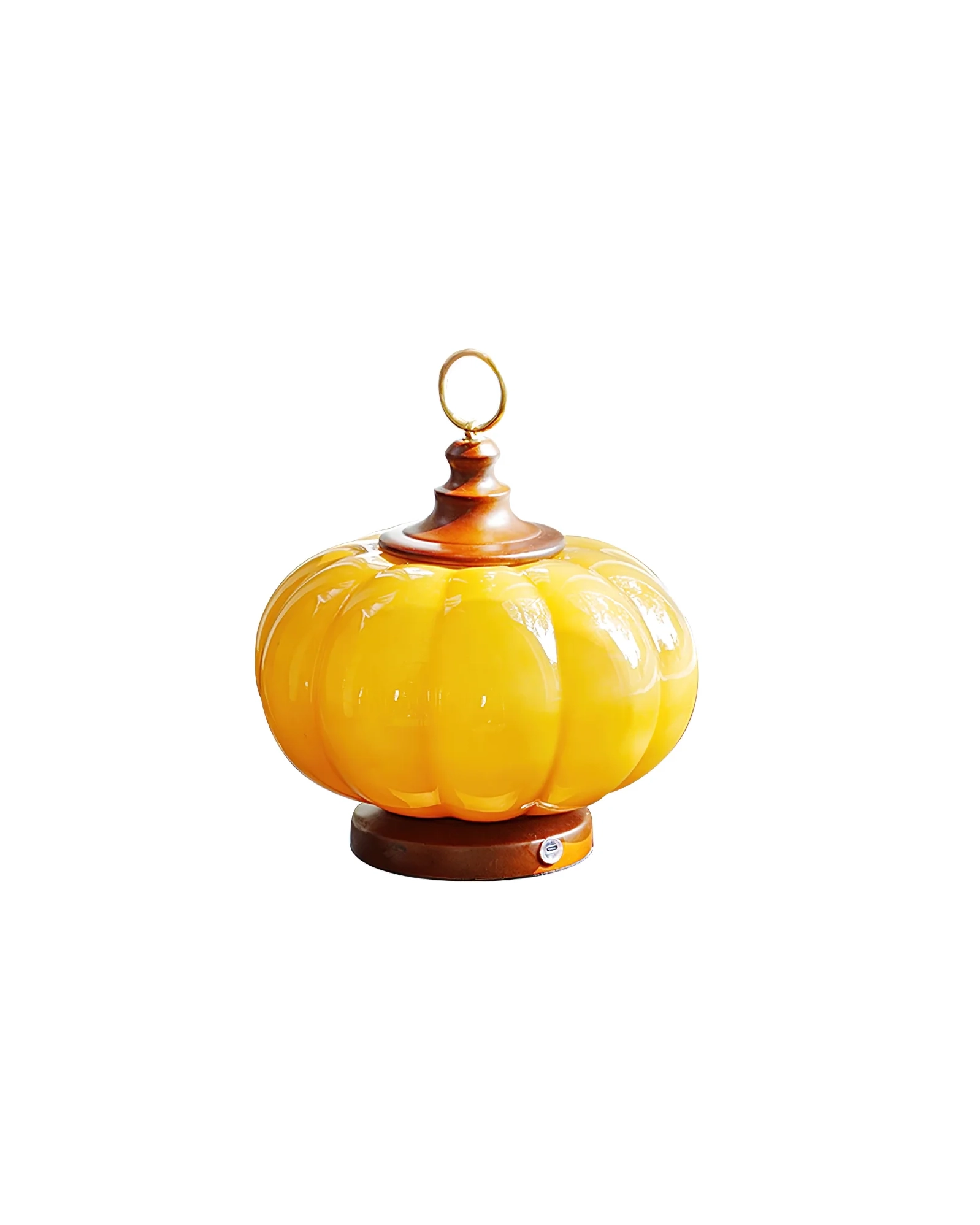 Pumpkin Glass Rechargeable Table Lamp