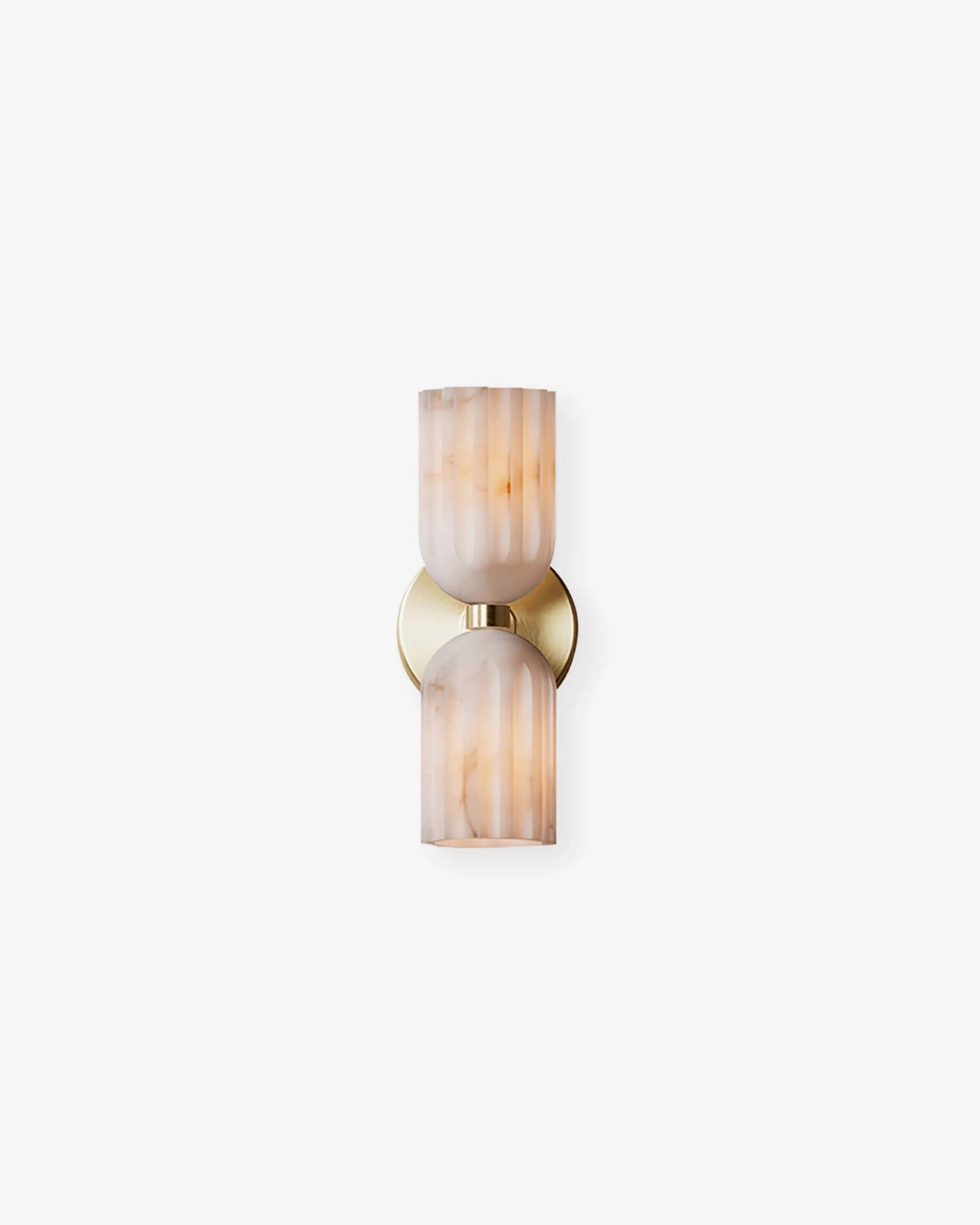 Dual Alabaster Ribbed Wall Sconce