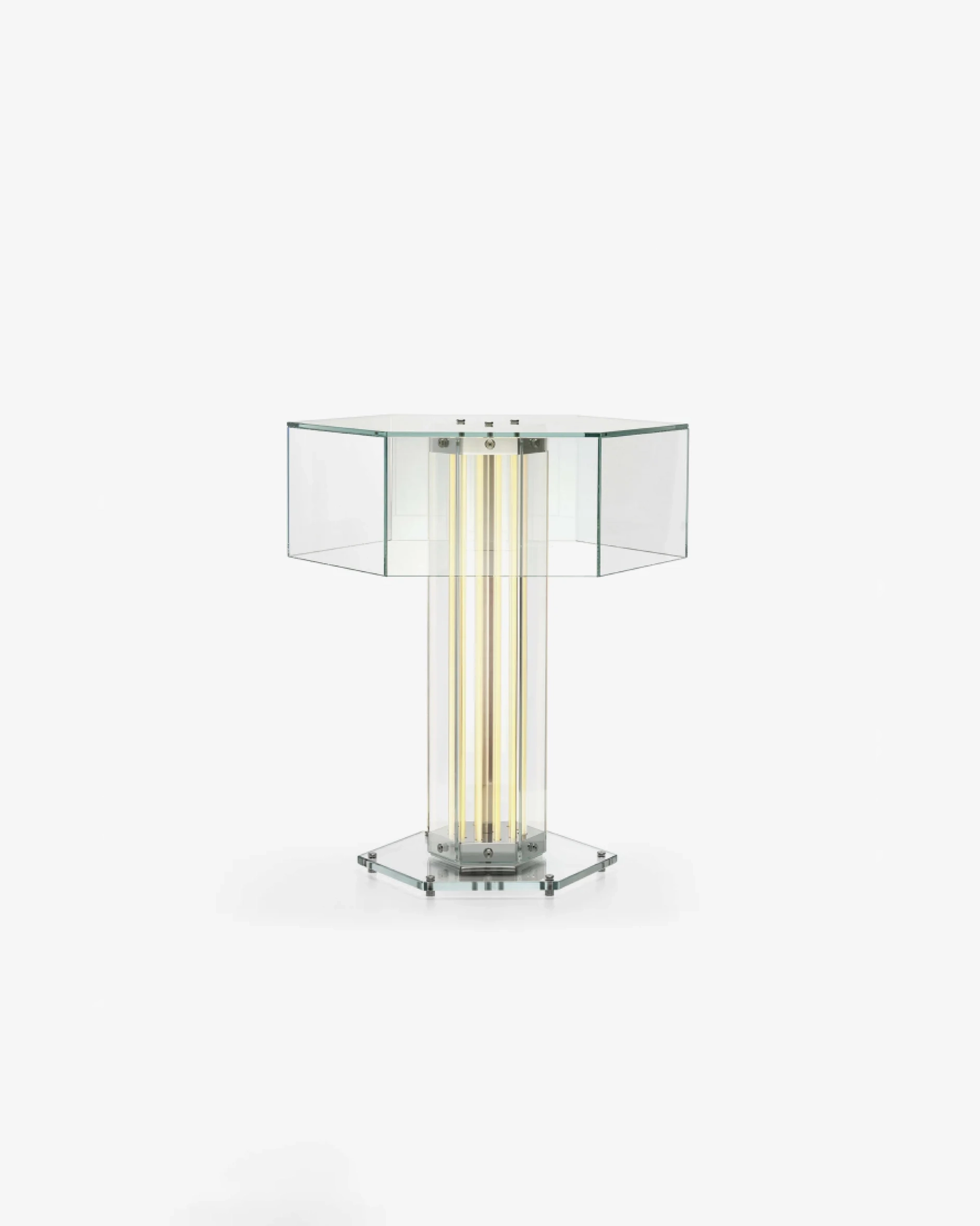 Hexagonal Glass Table Lamp