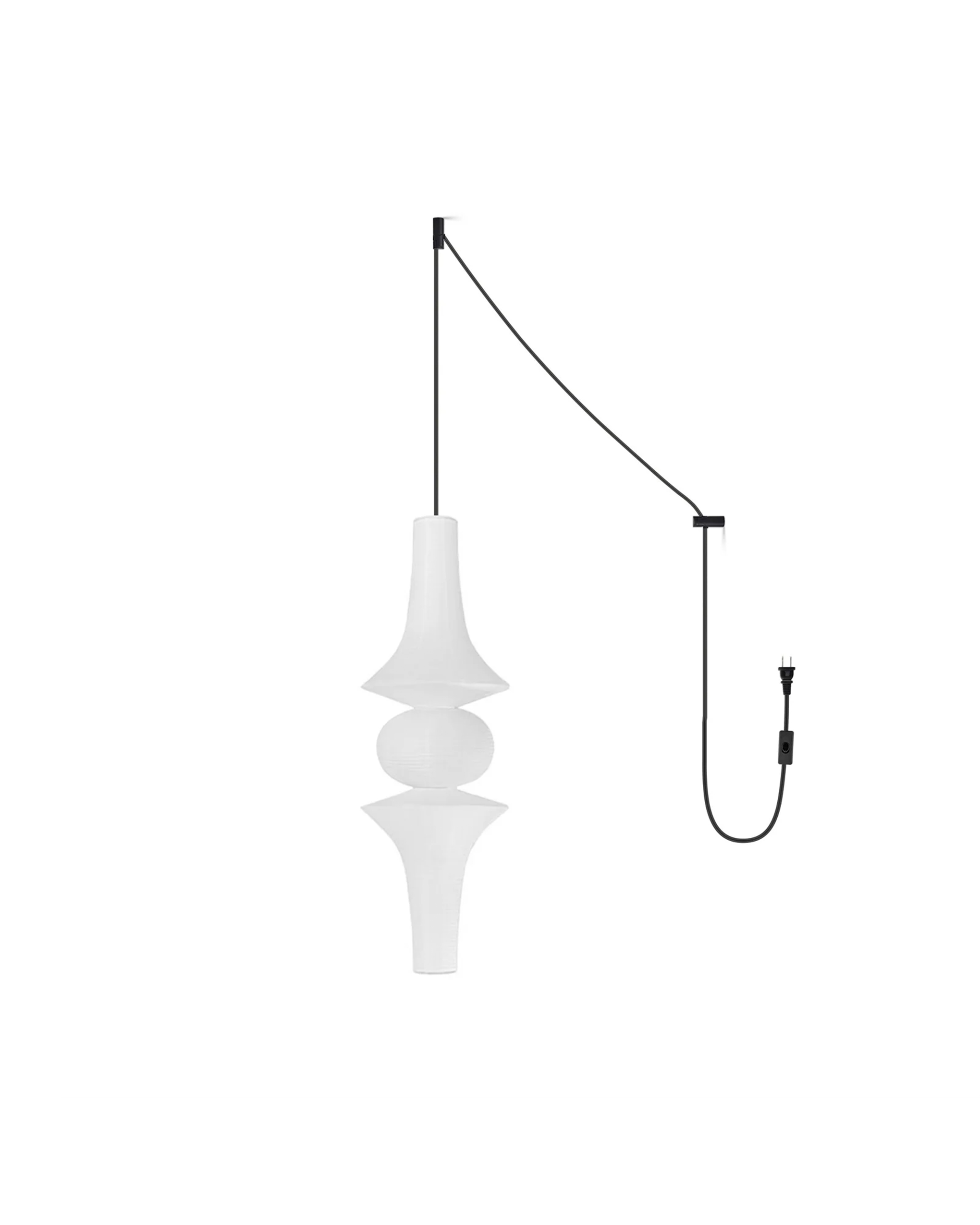 Washi Paper E Pendant Swag Light